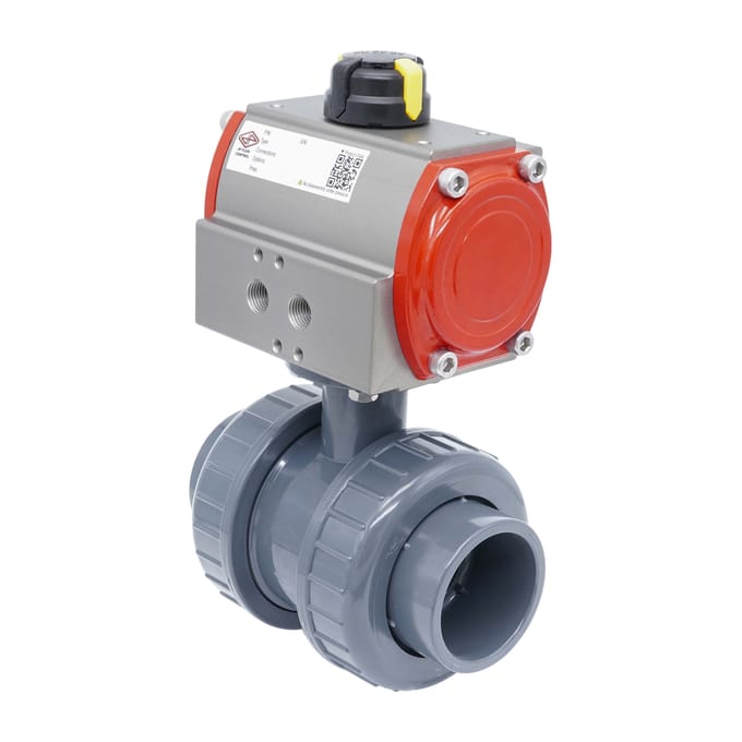 50mm 2-Weg PVC Pneumatische Kogelkraan Dubbelwerkend