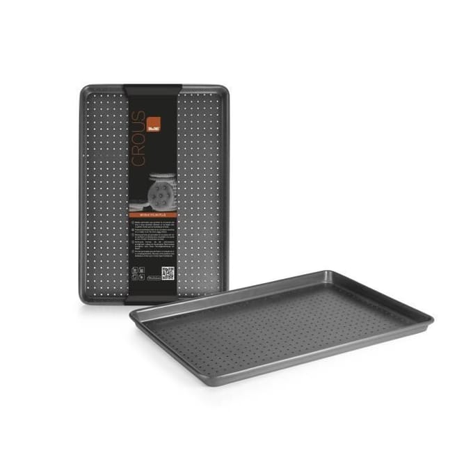 Plaque à biscuits - Crous - 39x27x2 cm - Acier anti-adhérent - Compatible lave-vaisselle