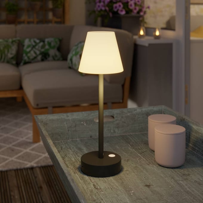 Newgarden Lola Slim LED tafellamp met accu, antraciet
