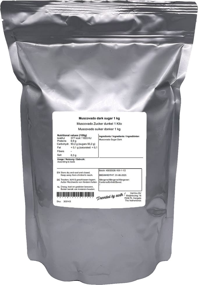 Muscovado Suiker Donker - 1 Kg - Holyflavours