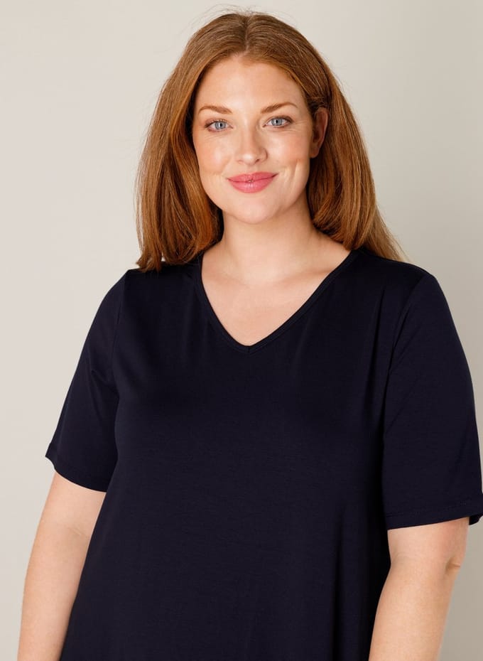BASE LEVEL CURVY Abernathy Jurk - Dark Blue - maat X-0(44)