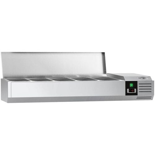 GGM Gastro Opzetkoelvitrine PREMIUM - 1200x335mm - 5x GN 1/4 zilver