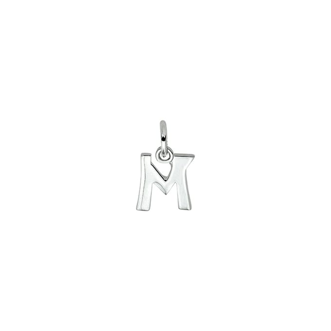 Zilver Gerhodineerde Hanger letter M 1330010