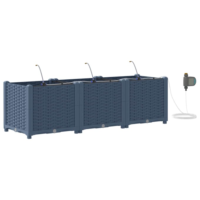 vidaXL - Plantenbak - 3 - st - Grijs - 120 - x - 40 - x - 37,5 - cm - PP