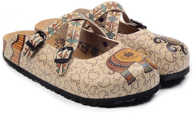 Goby Ethno Chic Clogs Dames - Vegan Leer - Handmade - Etnisch Print - Maat 36