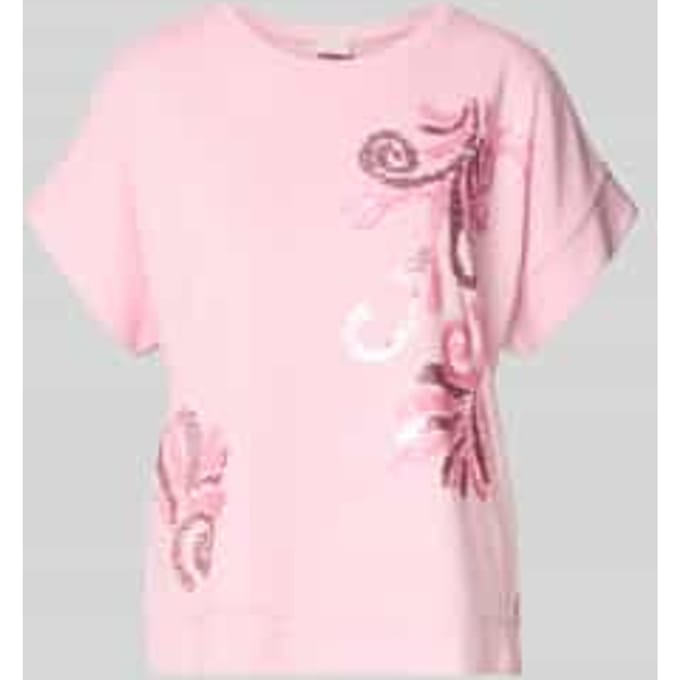 T-shirt van viscosemix met pailletten