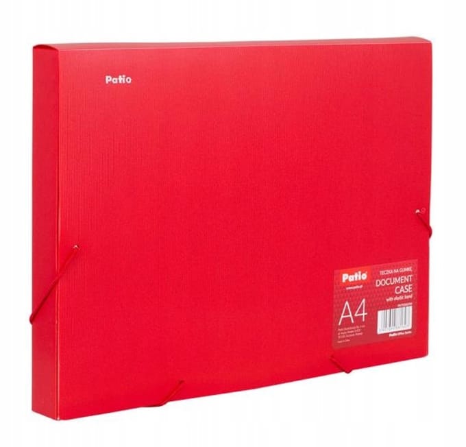 Ruime A4 Map met Elastiek 3D - Rood - Patio