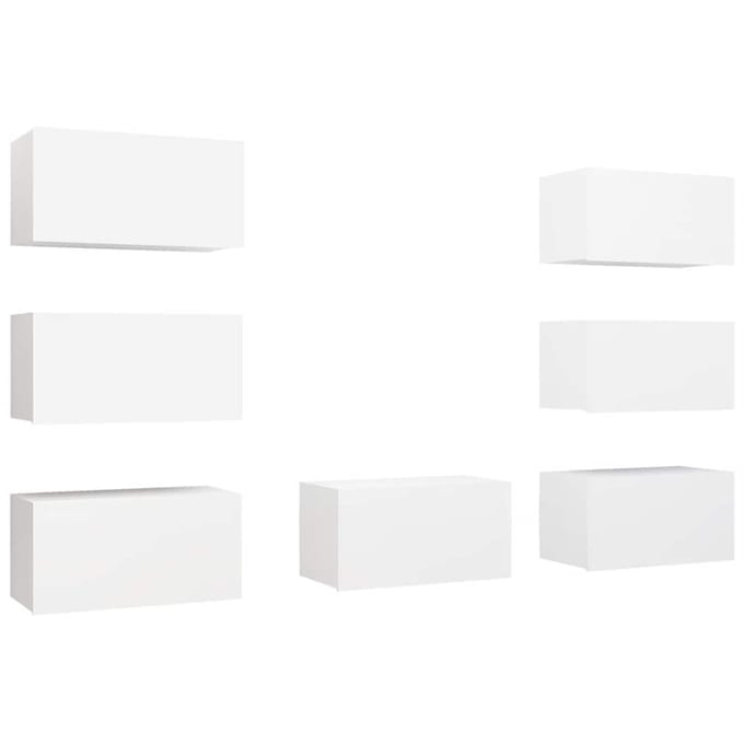 vidaXL - Tv-meubelen - 7 - st - 30,5x30x60 - cm - bewerkt - hout - wit