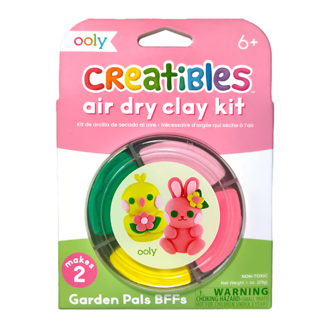 Ooly - Creatibles - Mini air dry clay kit - Garden Pals BFF's - 4 Kleikleuren
