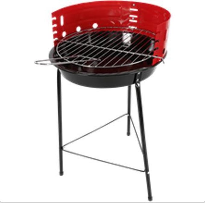 Houtskool Barbecue - Rond 33cm - Rood - BBQ