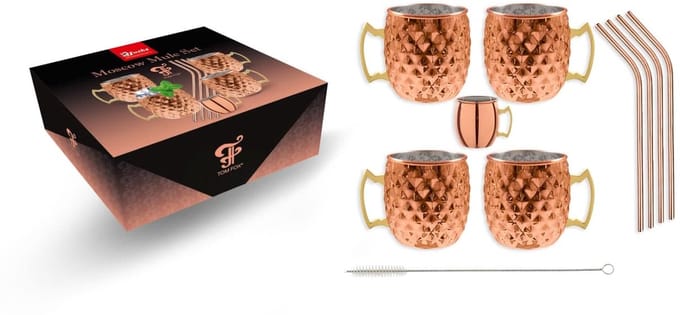 Diamond Moscow mule beker mok set koper