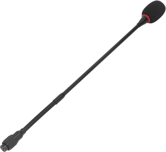 Allecto - Zwanenhals Microfoon - Flexibel - Aluminium - Conferentie Microfoon - Condensator Microfoon - Geschikt voor Vergaderingen - 16,5 inch