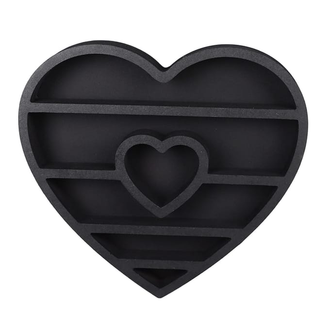 Houten Kristal Display Plank in Hartvorm Multifunctionele Decoratieve Wand Zwevende Display Plank voor black