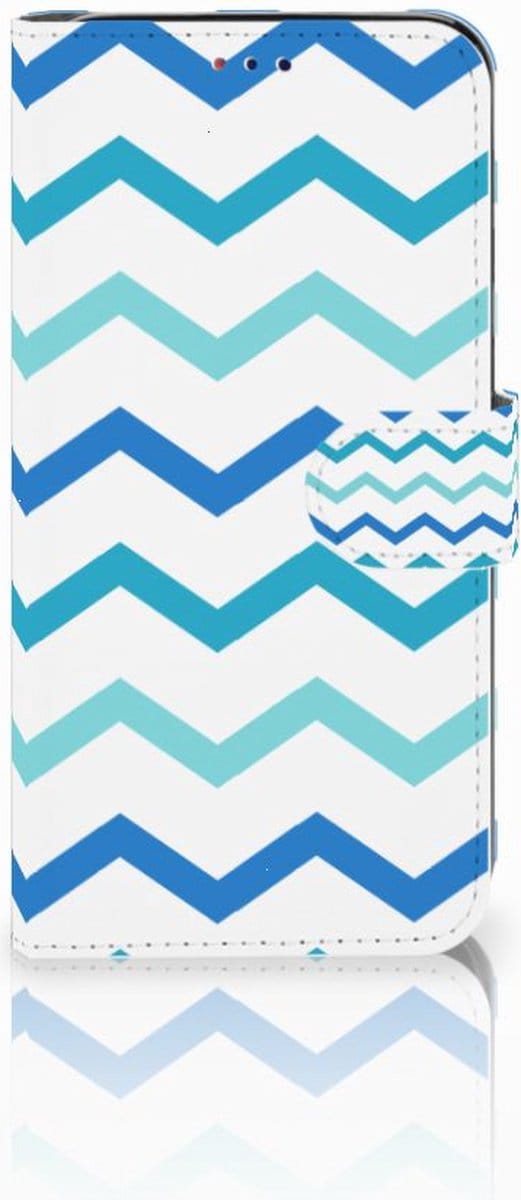 Samsung Galaxy A10 Telefoon Hoesje Zigzag Blauw