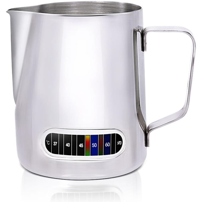 12/20oz melkopschuimkan met temperatuurweergave Roestvrijstalen melkopschuimer kanbeker 600ml