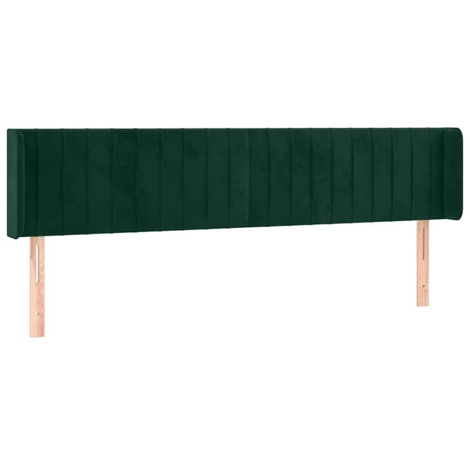 vidaXL - Hoofdbord - LED - 203x16x78/88 - cm - fluweel - donkergroen