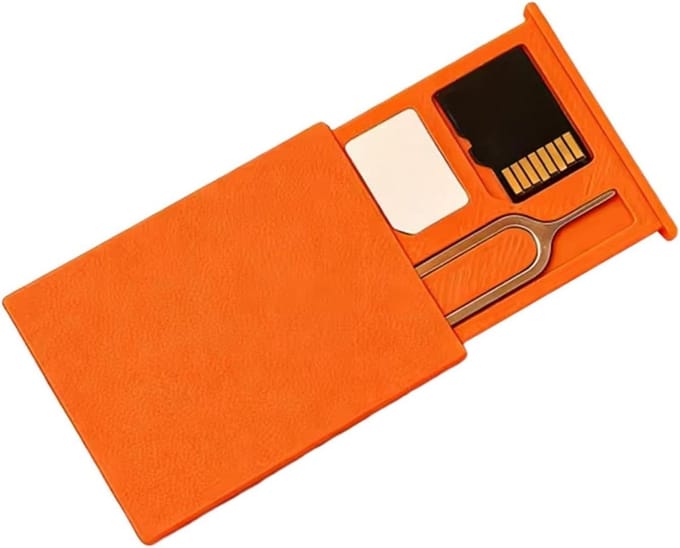 Geheugenkaarthouder - Kaartopslag - Data Bescherming - Schokbestendig Ontwerp - Compact Formaat - Oranje