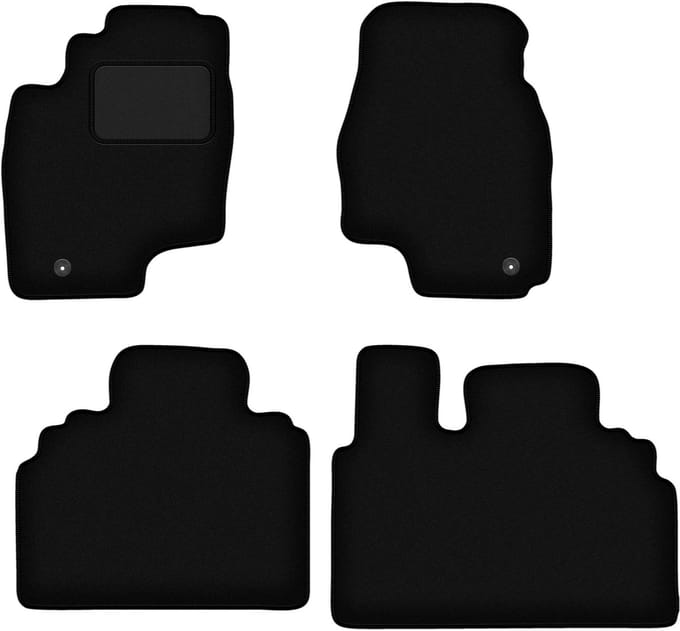 Zwarte veloursmatten voor: Toyota Previa II minivan (2000-2005)