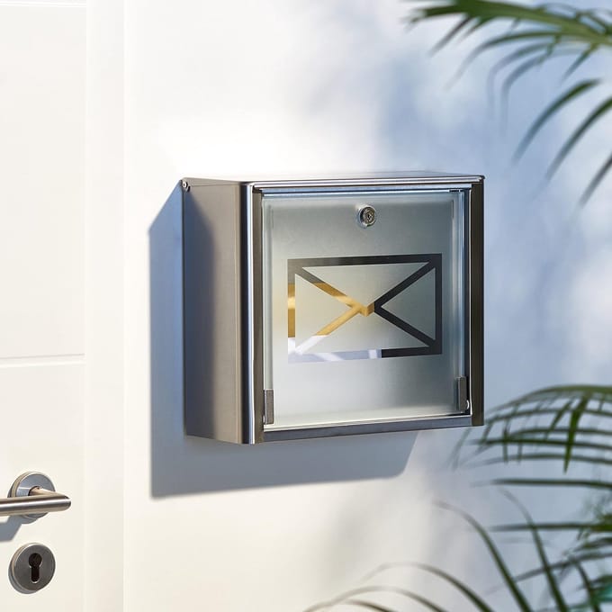 brievenbus / omheining doorwerpbrievenbus - mailbox . 30.5 x 35.5 x 14 cm