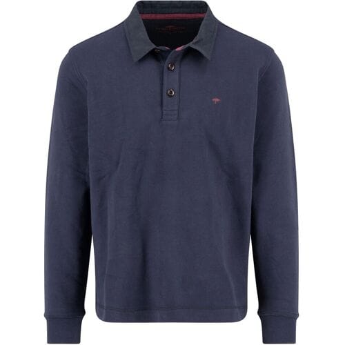 Fynch-Hatton Trui Sweat Rugby Solid Color Navy / male