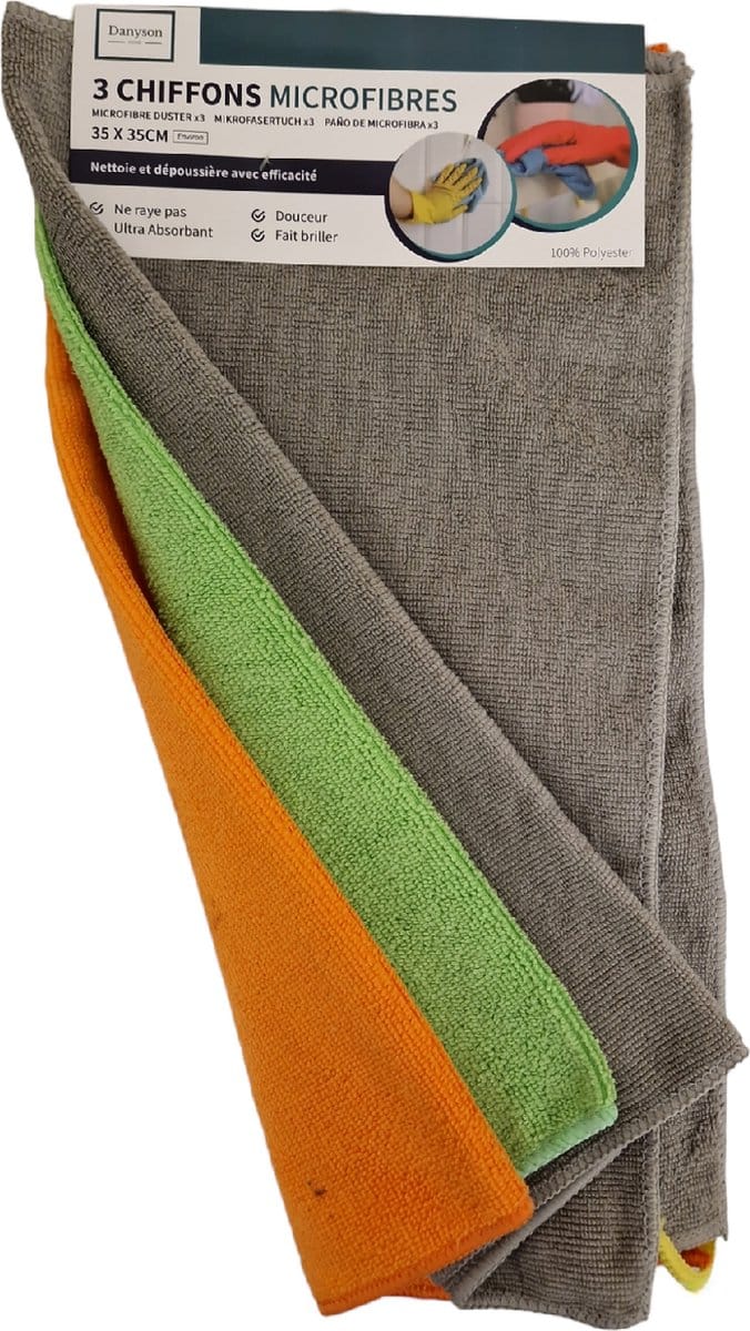 3 stuks professionele microvezel poetsdoeken 35x35
