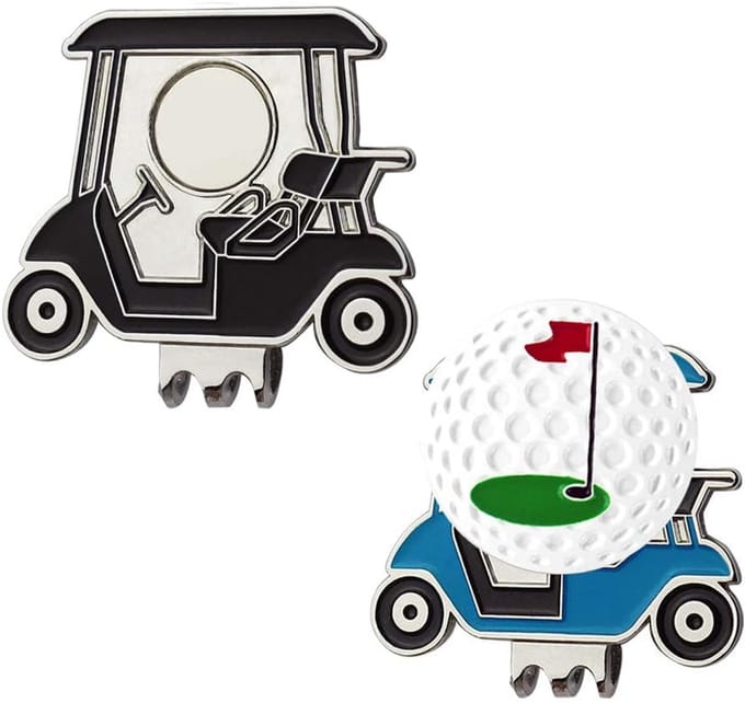 Set van 2 Golfbal Markers met Hoed Clip en Accessoires