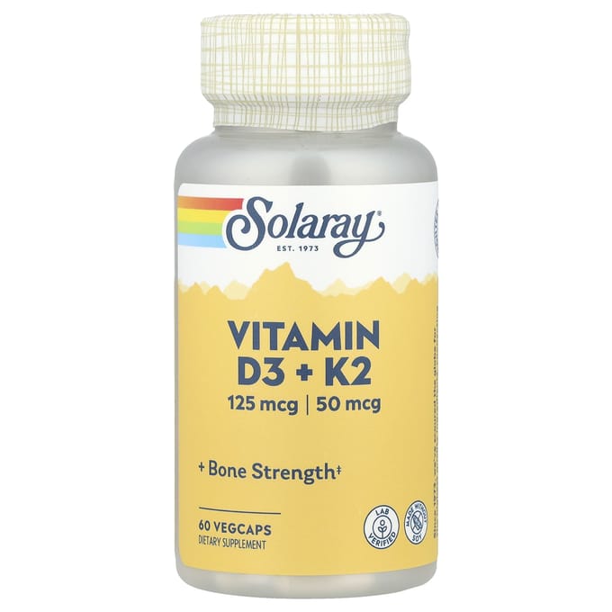 Vitamine D3 + K2, Sojavrij, 60 Plantaardige Capsules