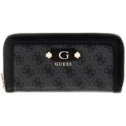 GUESS portemonnee Lindsey SLG Zip Around Wallet Coal Logo donkergrijs