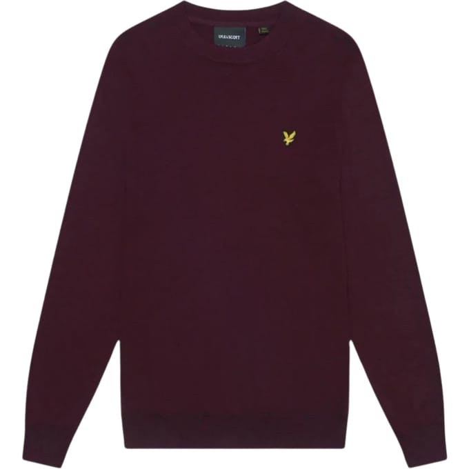 Lyle & Scott rijke bordeauxrode pull-over trui met ronde hals