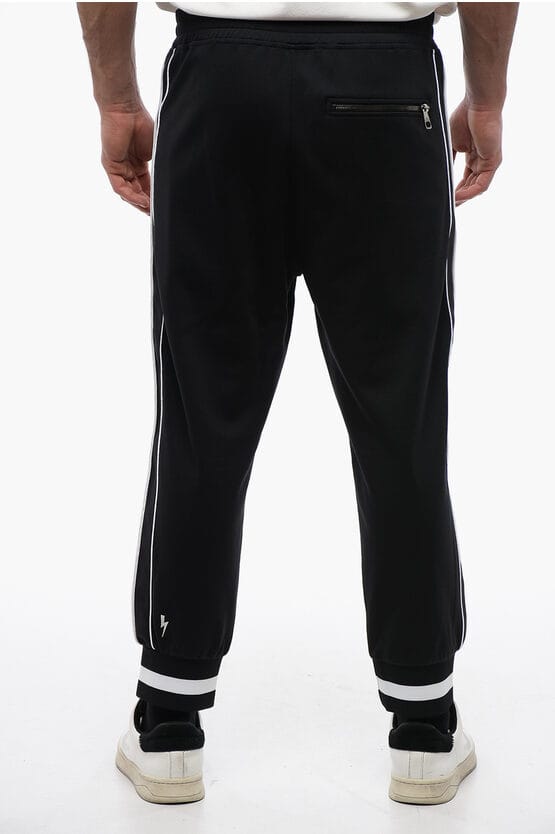 Low Rise MODERNIST joggingbroek met bikerdetail in zwart