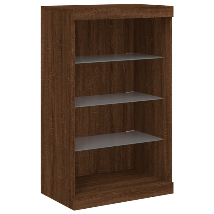 vidaXL - Dressoir - met - LED-verlichting - 60,5x37x100 - cm - bruin - eikenkleur