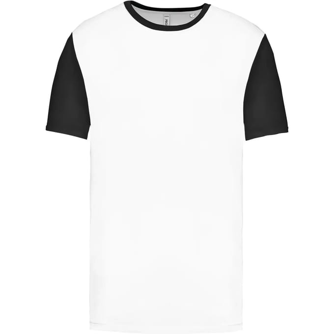 Tweekleurig herenshirt jersey met korte mouwen 'Proact' White/Black - S