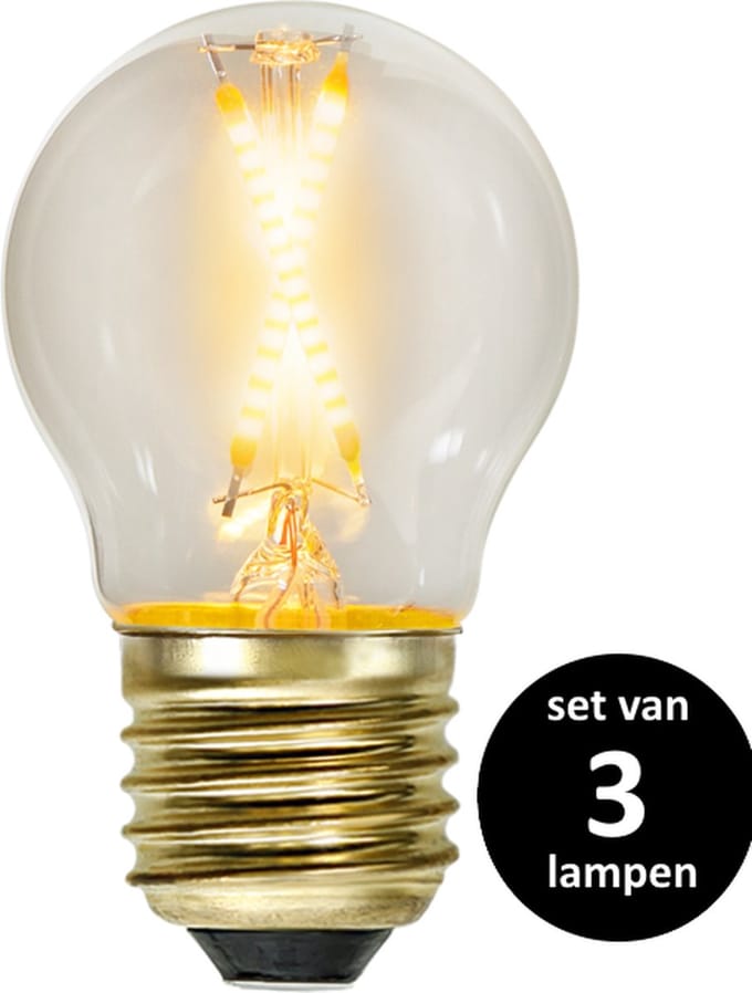 Soft Glow Kogellamp - E27 - 0,5W - set van 3