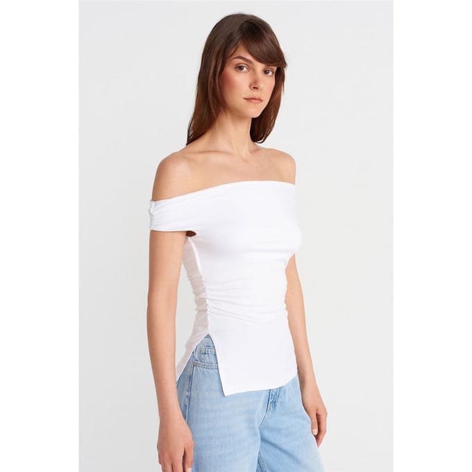 Dames Off-shoulder Slim-fit Jersey Blouse