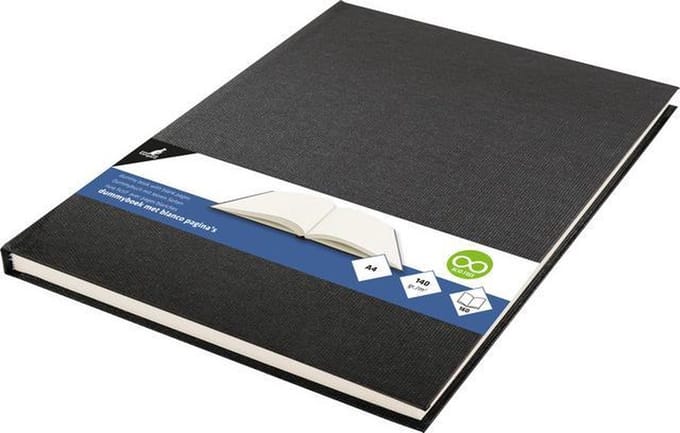 Kangaro - Dummyboek - A4 - zwart - 160 blanco pagina's - 140 grams - schetsboek