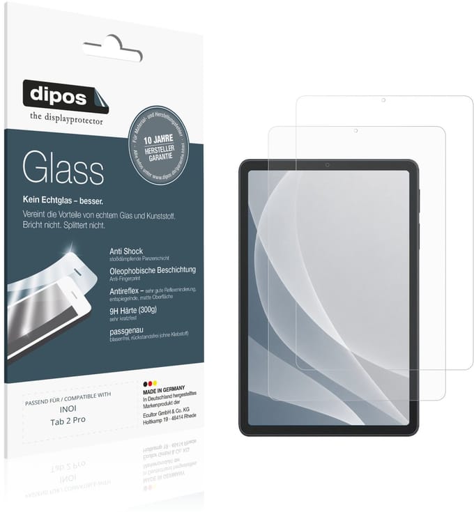 dipos – 2x Matte Pantserfolie geschikt voor INOI Tab 2 Pro | 9H Screenprotector