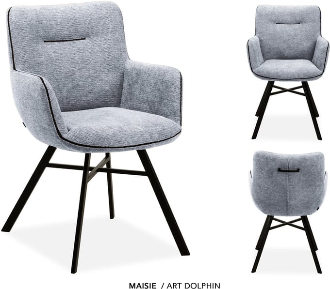 MX-Sofa - Stoel Maissie - Kleur: Dolphin - set van 2 stoelen