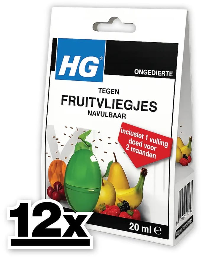 HG Fruitvliegjesval 20 ml - Voordeelverpakking - 12 stuks