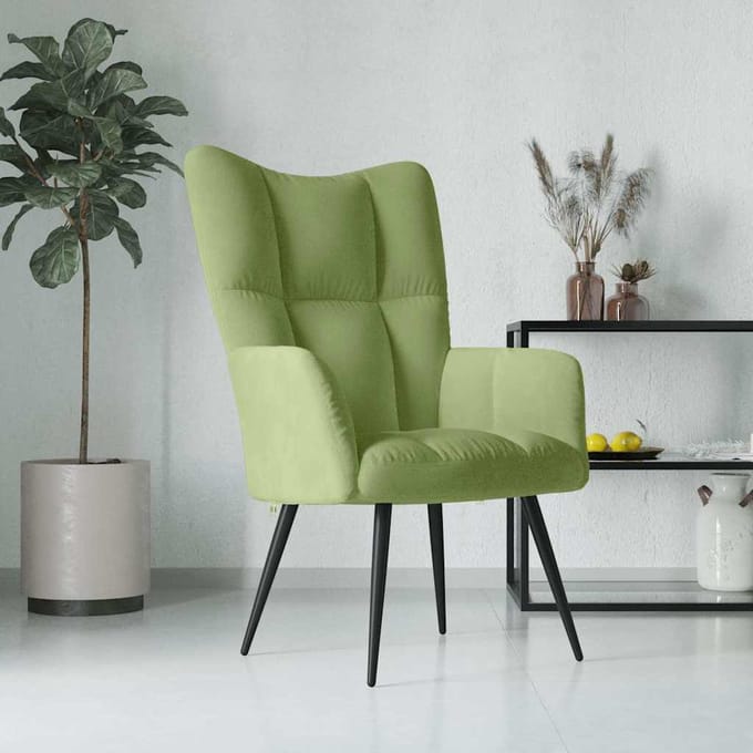vidaXL - Relaxstoel - fluweel - lichtgroen