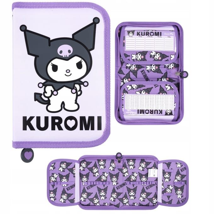 Kuromi Paars Dubbel Klep Pennendoos - Leeg
