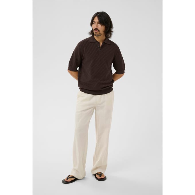 Regular fit poloshirt van puur katoen in tricotlook