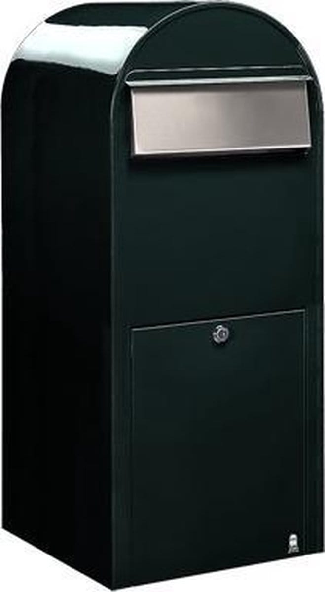 Brievenbus Bobi Jumbo Zwart Groen / RVS Klep