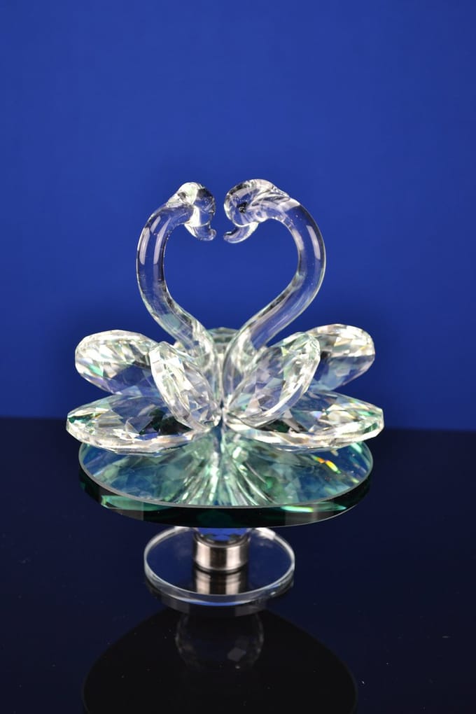 Luxe Kristallen Zwanen Set op Voet – Romantisch en Elegant Design