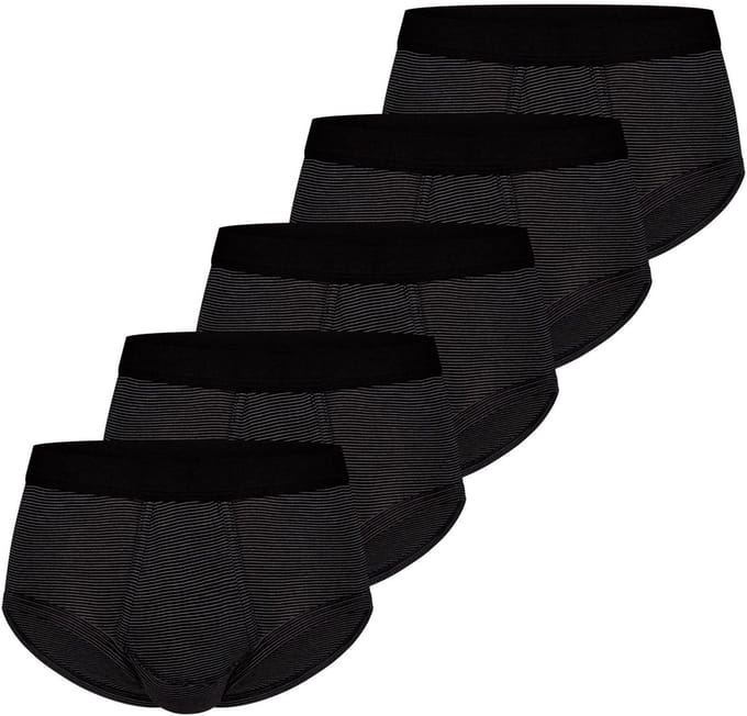 ESGE Heren Slip met voorsluiting 5 pack - Fijnrib Ringel