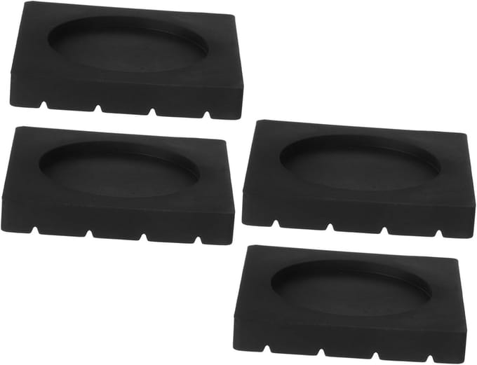 Wasmachine Antislipmat - Vibrationdempers - Stabiliteit Verhogen - Eenvoudige Installatie - 6x6cm - Zwart