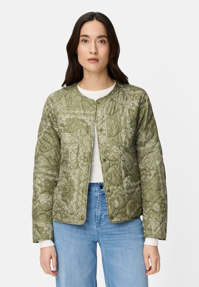 camel active Blouson met drukknoopsluiting - Maat womenswear-48 - Olijfgroen