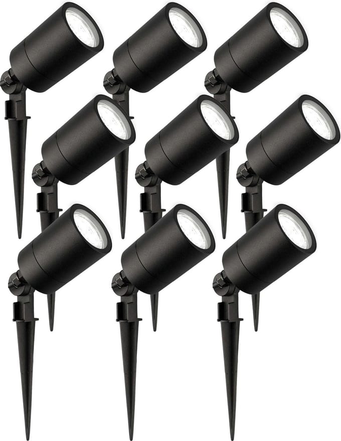 Ledvion - 9X LED Prikspots - 6500K - Zwart - 3W - IP65