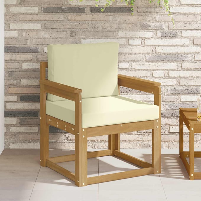 vidaXL - Buitensofa - Polyester - Wit - en - Crème