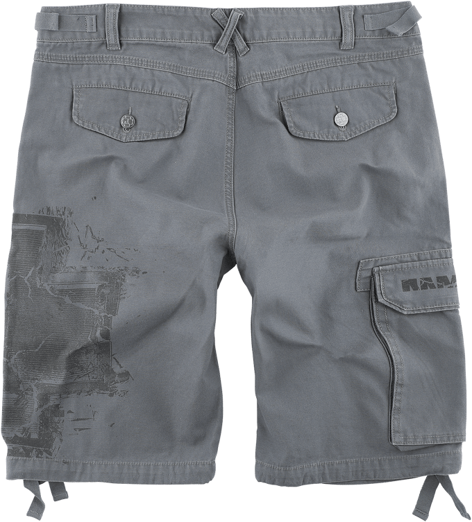 Rammstein Shorts - Broken Logo - S tot 5XL - voor Mannen - grijs