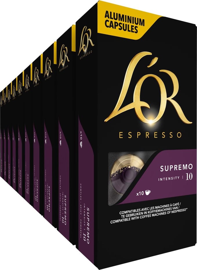 L'OR Espresso Supremo Koffiecups - Intensiteit 10/12 - 10 x 10 capsules
